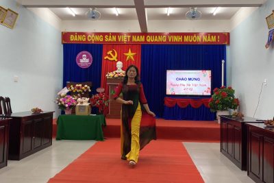 Ngày 20/10 Công đoàn đã phối hợp Chính quyền tổ chức Hội thi Duyên dáng áo dài chào mừng ngày Quốc tế phụ nữ 20/10.
